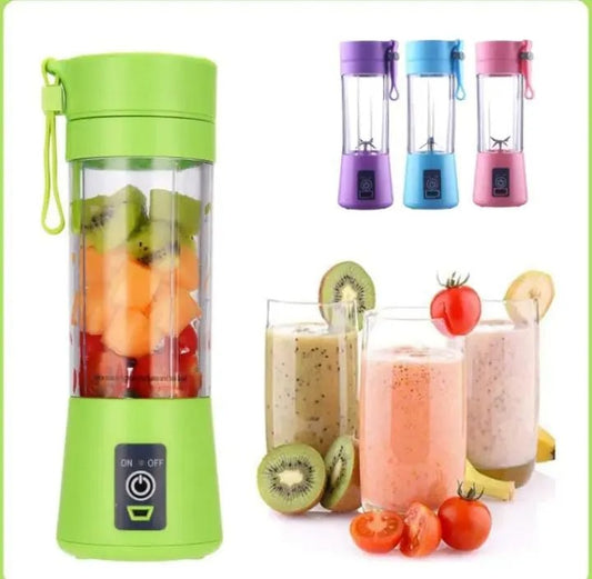 Portable Blender Juicer Cup – USB Rechargeable Smoothie Maker with 6 Blades, 22000 RPM High-Speed Mini Blender (380ml)