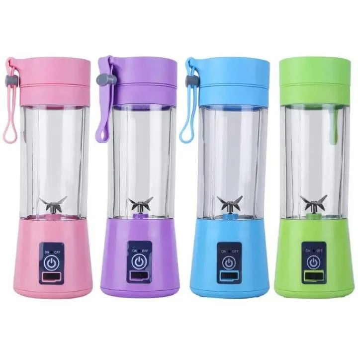Portable Blender Juicer Cup – USB Rechargeable Smoothie Maker with 6 Blades, 22000 RPM High-Speed Mini Blender (380ml)