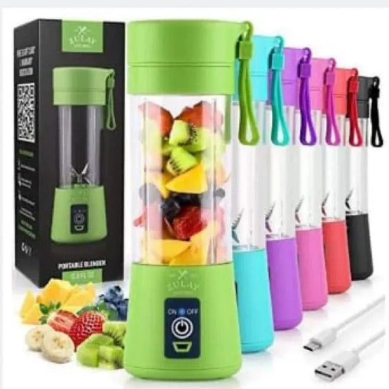 Portable Blender Juicer Cup – USB Rechargeable Smoothie Maker with 6 Blades, 22000 RPM High-Speed Mini Blender (380ml)